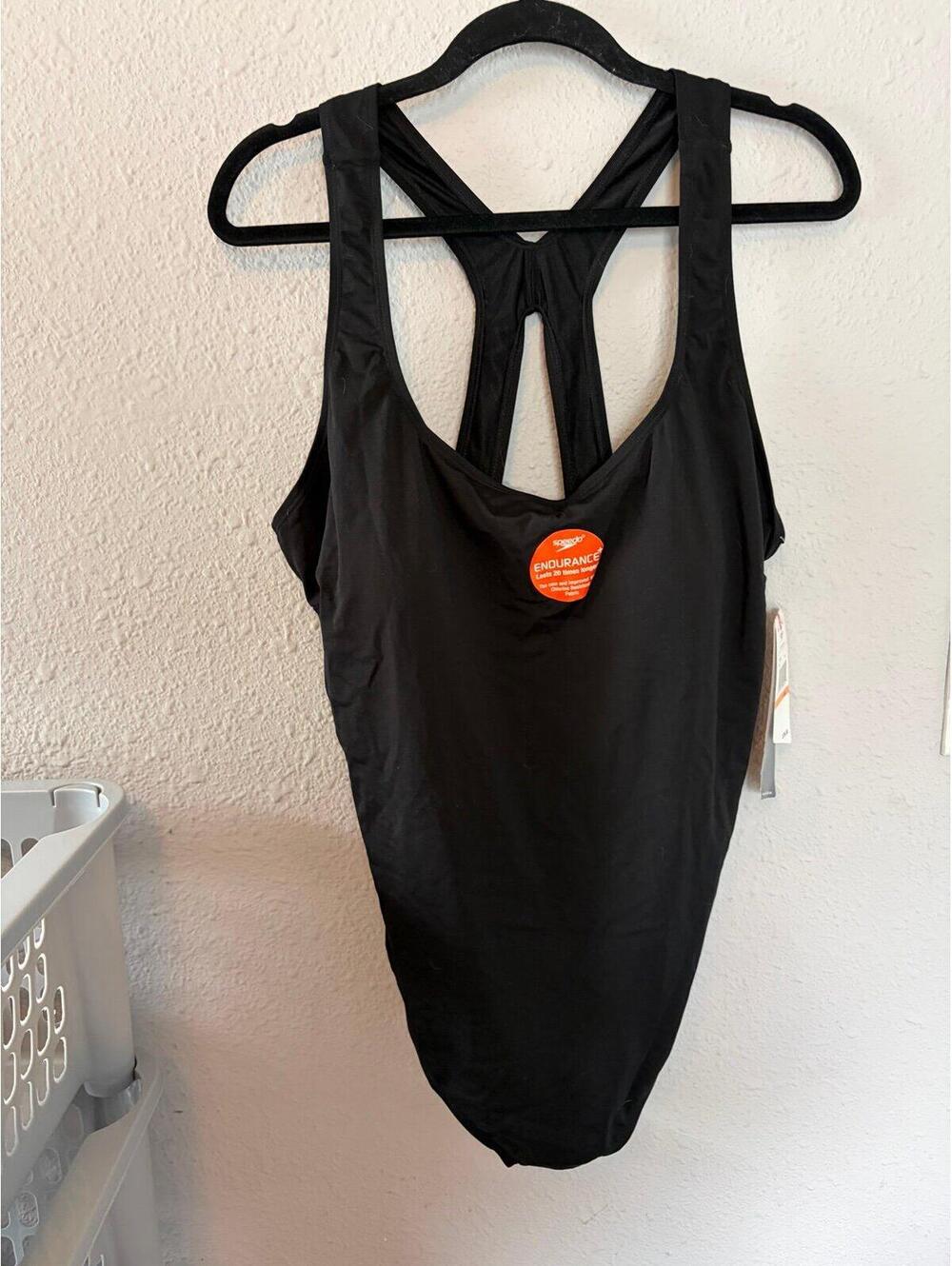 NWT Speedo Endurance Moderate Core Compression Black One Piece size 24. $78 reta